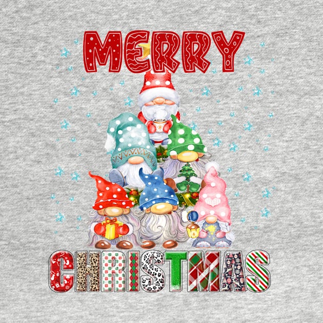 Merry Christmas Gnome Family Funny Xmas Tree Women Men Kids by JennyArtist